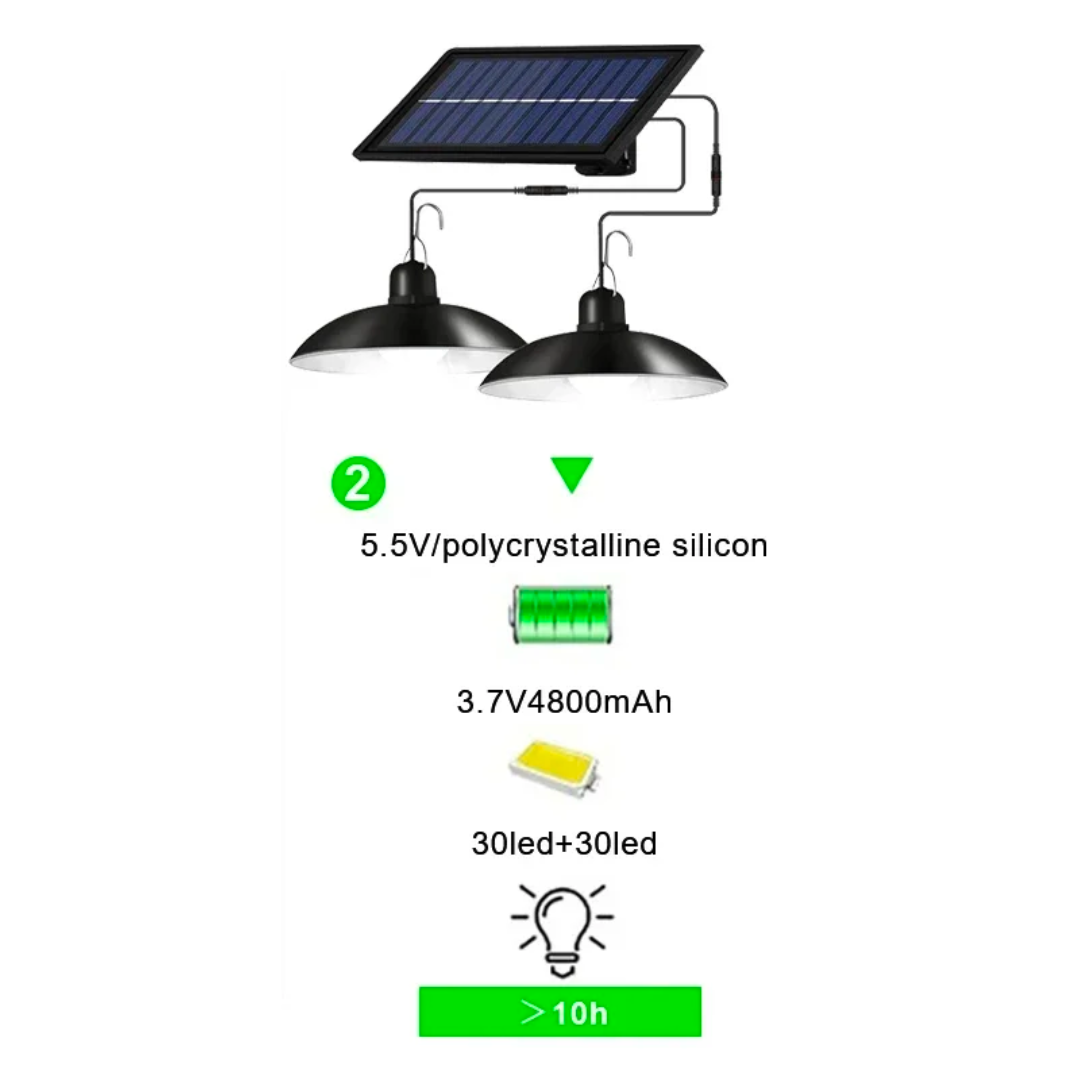 Lámparas Solar Colgantes para exterior (2 Luces)