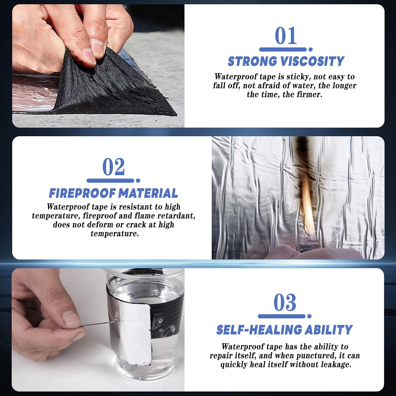 Cinta impermeable autoadhesiva de asfalto 5CM X 2.5M - additional image 13