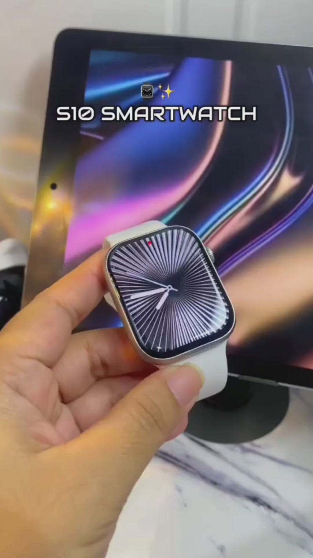 Smartwatch serie 10 con pantalla 2.2 pulgadas blanco, compatible con Android e iOS, Chat GPT, GPS, altímetro, cronómetro y traductor simultáneo