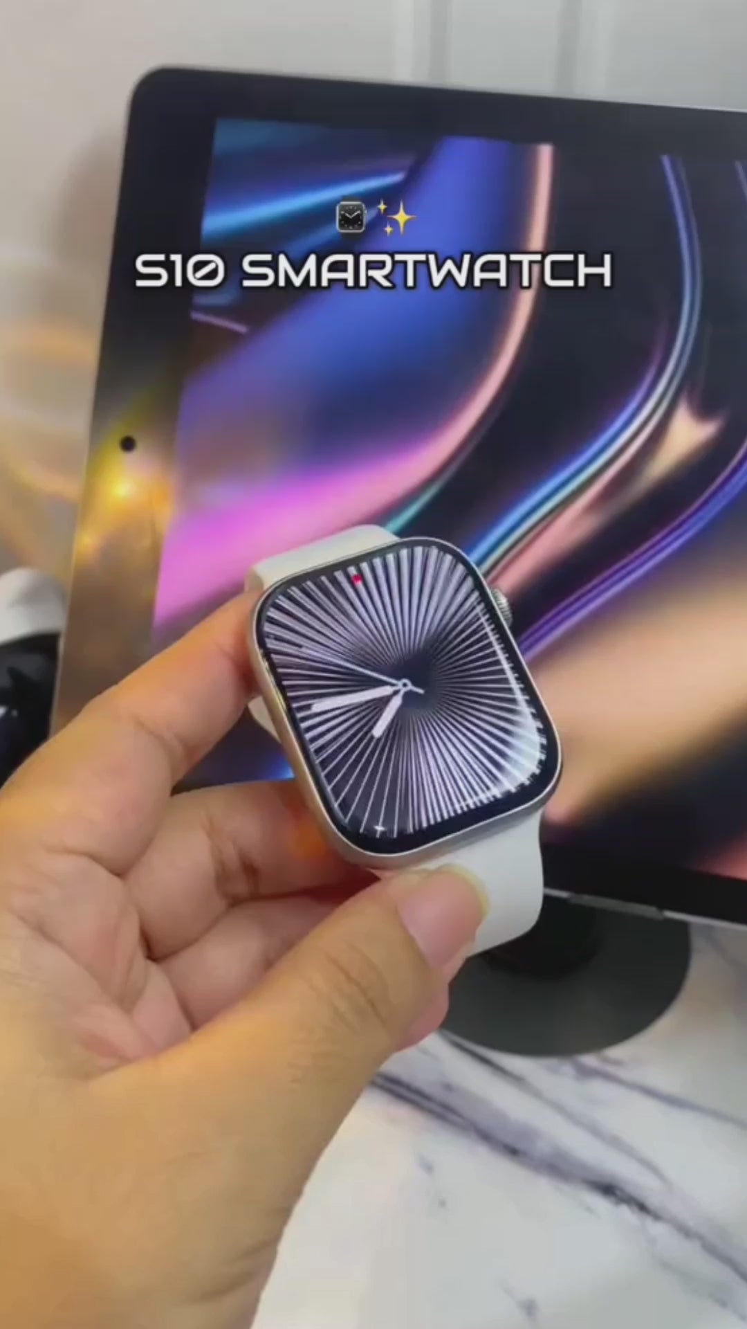 Smartwatch serie 10 con pantalla 2.2 pulgadas blanco, compatible con Android e iOS, Chat GPT, GPS, altímetro, cronómetro y traductor simultáneo